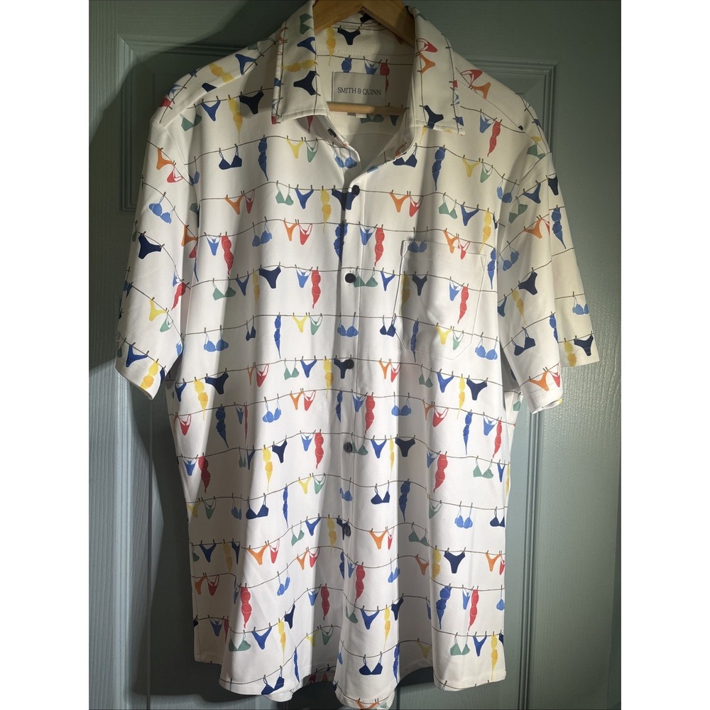 Smith And Quinn Men's Sz XL Bikini Button Down Shirt. Vacation, Beach. No Iron